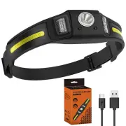 Smart Sensor 600 Lumens XPG+COB LED Headlamps Double Light Source Headlight With Safety Light Waterproof Portable Head L