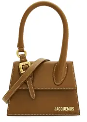 Jacquemus Le Chiquito Moyen Boucle Leather top Handle bag - Light Brown One Size
