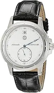 [Thomas Earnshaw] Men's 'ASHTON' Automatic Stainless Steel and Leather Casual Watch, Color:Black (Model: ES-8045-02)