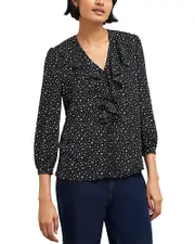 Hobbs London May Ruffle Front Blouse