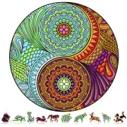 ZenChalet - Yin Yang Jigsaw Puzzle for Adults 200 Pieces - Wooden Jigsaw Puzzle