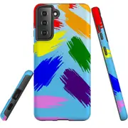 For Samsung Galaxy S22+ Plus Case, Armour Cover, Rainbow Brushes