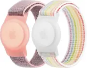 [2 Pack] 22CM Nylon AirTag Bands for Apple AirTags 2021, AirTags Holder Case