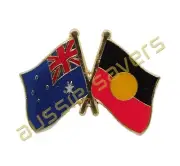 AUSTRALIA / ABORIGINAL FLAG HAT PIN / BADGE - ENAMEL FRIENDSHIP BADGE