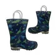Jellies Dino Bright Toddler Little Boys Gumboots Dinosaur Print Pull on Loops