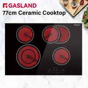 GASLAND chef 77cm 4-Zone Electric Ceramic Cooktop, 220V-240V Hard Wired Built-in Stove Top, Kitchen Electric Cooktops with Slide Sensor Touch Control, Shut Down Procedure Safety Protection