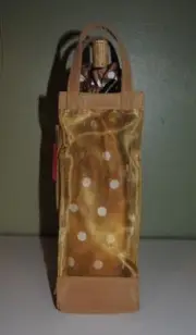 Gold Mesh wine bottle tote/gift bag