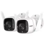 TP-Link Tapo C310 3MP/2K Outdoor Wi-Fi Camera - 2 Pack Wall-Mounted / Sound and