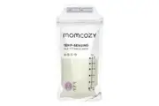 Momcozy Breastmilk Storage Bags, 50 Count Breast Milk Storing Bag with TEMP Sensing Discoloration, Double Strong Sealing for Freezing Refrigeration Breastfeeding 6 Ounce