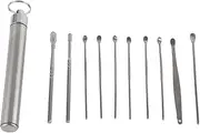 Stainless Steel Spiral Ear Wax Cleaner Set Portable Ear Pick Spoon Earwax Removal Tool Kit (Silver)