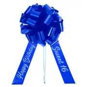 20 Inch Big Car Pull Bow Metallic Giant Bow for Decoration, Blue White
