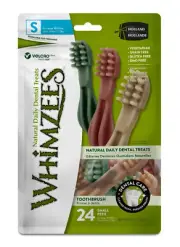 Whimzees Toothbrush Dental Care Dog Treat Value Bag Small 24 Pack