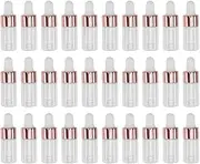 ULTECHNOVO 50pcs Essential Oil Bottle 5ml Dropper Bottles Glass Bottles with Droppers Glass Bottle with Dropper Glass Container with Lid Carafe with Lids Mini Travel Chemicals Soda Lime Glass