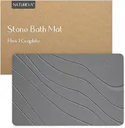 Natureva Home - Stone Bath Mat | Super Absorbent, Quick Dry, Non Slip | Modern Diatomite Bathroom Mats | Made of Natural Diatomaceous Earth | Absorbing Water Instantly I Design Flow | Colour Graphite