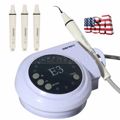 Portable Dental Ultrasonic Scaler E3+ fit Woodpecker EMS P/G/E Tips +3*Handpiece