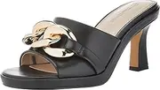 [The Drop] Women's Zena Buckle Heel Sandal, Black, 8