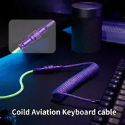 Coiled Cable for Gaming Keyboard Double-Sleeved Wire with Connector Charging New