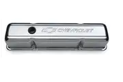 Proform Stamped Valve Covers Tall Style with Baffle Chrome Small Block Chev