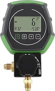 Digital Vacuum Gauge, HVAC Vacuum Tester, 0-6000KPa Ball Valve Design, HD Viewing Window, High Accuracy for Maintenance and Installation
