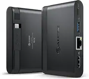 ALOGIC USB-C Travel Dock Essentials with Power Delivery; 1 x HDMI (Female), 1 x Gigabit Ethernet, 1 x USB-C (Female), 1 x USB-A; Compatible with Windows 10 and above and Mac OS Sierra and above