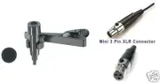 Tie Clip Lavalier Microphone for AKG Wireless_WMS PT DPT_Metal Clip_Windfoam_NEW