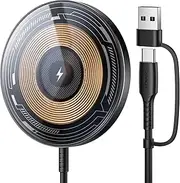 JSAUX Magnetic Wireless Charger Compatible with MagSafe Charger for iPhone 16 Pro/Max/Plus, iPhone 15/14/13/12/Pro/Max/Plus/Mini, Wireless Charging Dock, Mag Charger (Black)