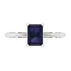 1ct Radiant Cut Blue Sapphire Wedding Promise Engagement Ring 14k White Gold