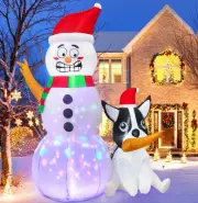6ft Christmas Inflatables Outdoor Decorations, Funny Inflatable Snowman with ...
