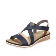 Rieker Ladies' Shoes Sandals Sneakers Shoes Blue Beige Braun V3663