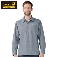 在飛比找momo購物網優惠-【Jack wolfskin 飛狼】男 彈性長袖排汗襯衫(深