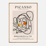 Galrie Picasso Les Dejeuners Dessins Art Print - Iconic Berggruen Exhibition Masterpiece, Wood Frame, A2 42 x 60cm (16 x 24inch)