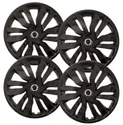 Set of (4) 15" Black Hubcap Replacements for 2009-2012 Nissan Versa