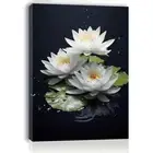 White Lotus And Black Zen Style Wall Art Canvas Unframed/Framed