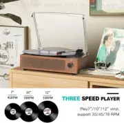 Vinyl Record Player w/ Speakers Vintage Turntable Vinyl Records Belt Drive G042
