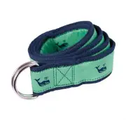 Moonshine - WHALE Nautical Canvas Ribbon Woven Web D-Ring Belt NWT SMALL SM