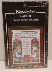 Embroidery Kit Sampler Stamped Harvest Time WonderArt 9018 NEW