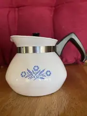 Vintage Corning Ware Blue Cornflower Coffee Tea Pot 3 Cup + Lid 1960’s Mint