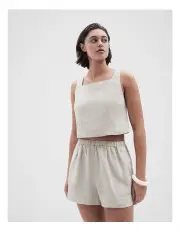 [Unison] Sleeveless Linen Top in Cream