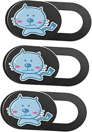 CONGARTENO 3PCS Webcam Cover Slide Blocker for Laptop Tablet Adorable Cat Design Privacy Protection Durable Material Easy to Install Prevents Peeping Privacy Leakage