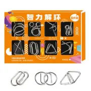 8 Montessori Puzzle Toys Wire Iq Mind Brain Teaser Puzzles Children
