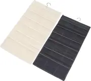 Zerodeko 2pcs Hanging Storage Bag Wardrobe Organizer for Socks and Underwear Multi Compartment Design Space Saving Pouch Scratch Resistant Storage Grey