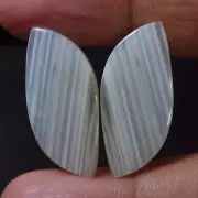 100% Natural Lovely Pair White MONTANA Agate 24.60 Cts. Cabochon Loose Gemstone