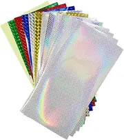 Jenny Watson 12Pcs Fishing Lure Bait Sticker Flash Tape for DIY Crafts Practical Metal Lures Bait Change Color Sticker Fishing Tackle (20x10cm)