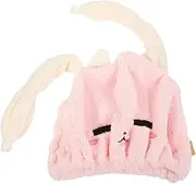 Healeved Cute Absorbent Hair Drying Towel Wrap for Soft Microfiber Hair Hat with Ear Design for Home Hotel Travel Quick Drying Hair Wrap Cap