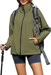 [Durio] Rain Jacket Women's Waterproof Lightweight Breathable Windbreaker Jacket with Hood Cycling Jacket Bicycle Sports Outdoor Jacket for Women