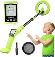 DR.ÖTEK Metal Detector for Kids, Lightweight Kids Metal Detectors with Intuitive LCD Display, Adjustable 27.5”-39.7” Waterproof Gold Detectors with 6.6 Inch Coil for Kid Aged 3-12, Lime Green