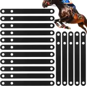 16 Pcs Black Rubber Spur Keeper Heel Straps Adjustable Single Ply Boot Straps fo