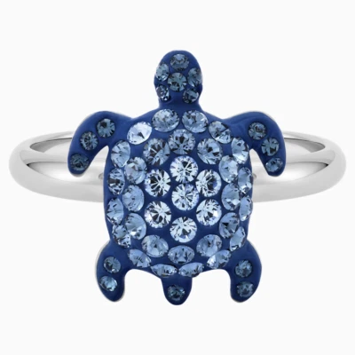 NIB Swarovski Mustique Sea Life Turtle Ring Blue Size 52/US 6/S #5535436