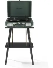 Cruiser Bluetooth Portable Turntable - Emerald Green + Crosley Entertainment Stand Bundle