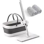 oshang Flat Mop and Foldable Bucket Set. Mops for Floor Cleaning